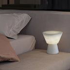 Spanish Spanish Alabaster Mushroom Head Table Lamp