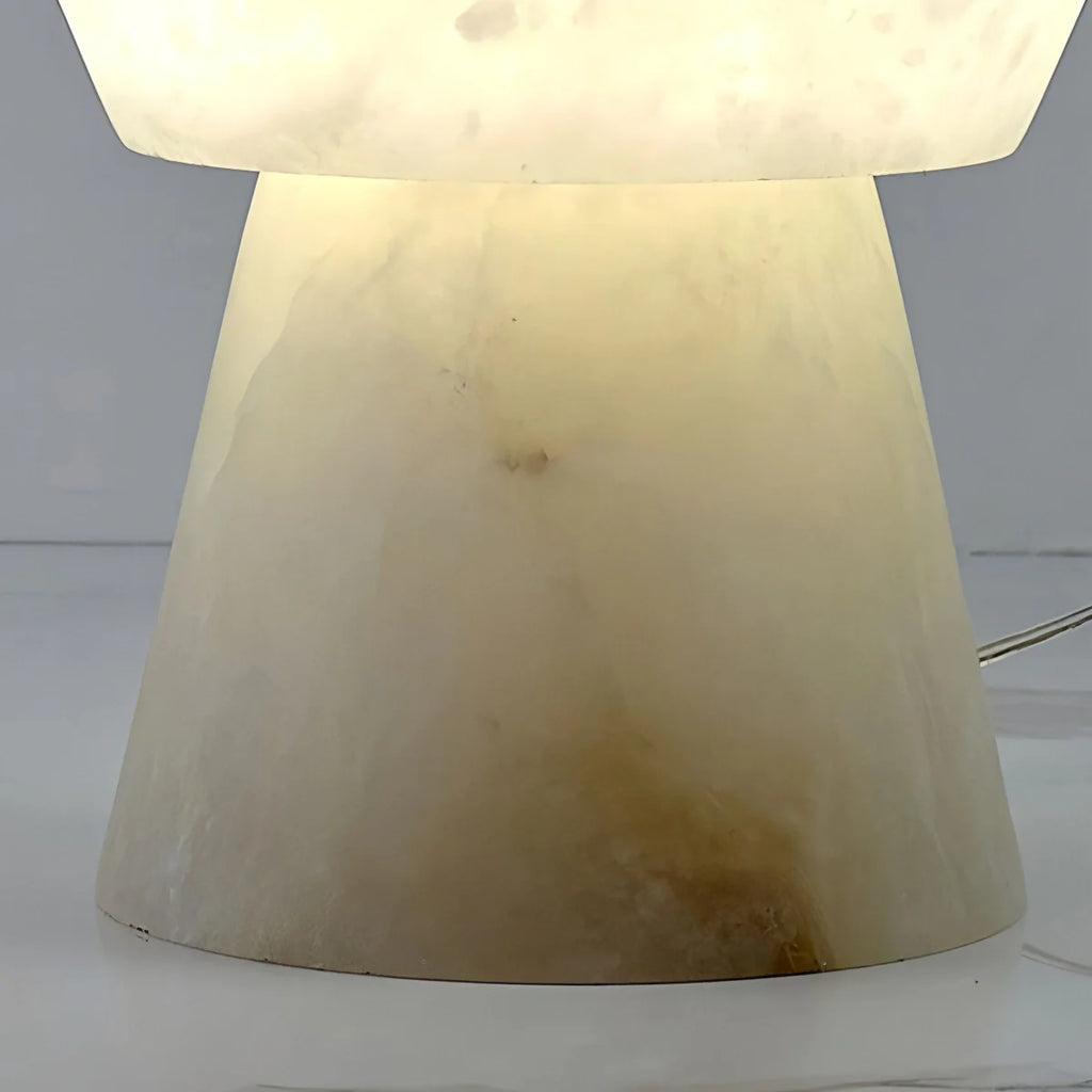 Spanish Spanish Alabaster Mushroom Head Table Lamp