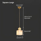 All Copper Geometric Spanish Alabaster Pendant Light Warm Light