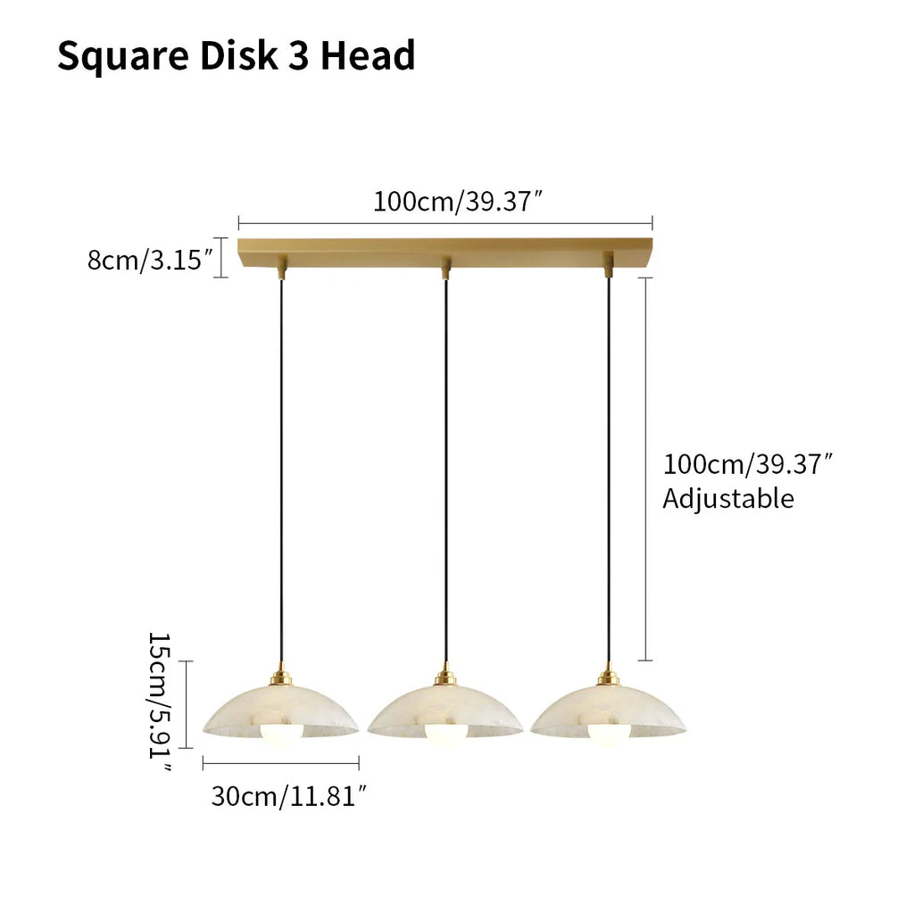 Haown Dome Spanish Alabaster Pendant Light for Dining Room