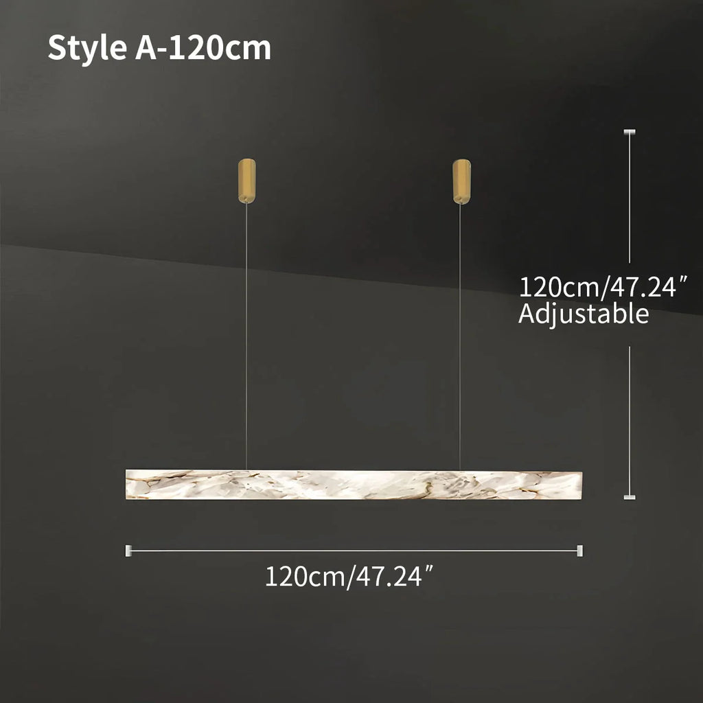 Haown Minimalist Linear Spanish Alabaster Pendant Light