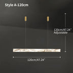 Haown Minimalist Linear Spanish Alabaster Pendant Light
