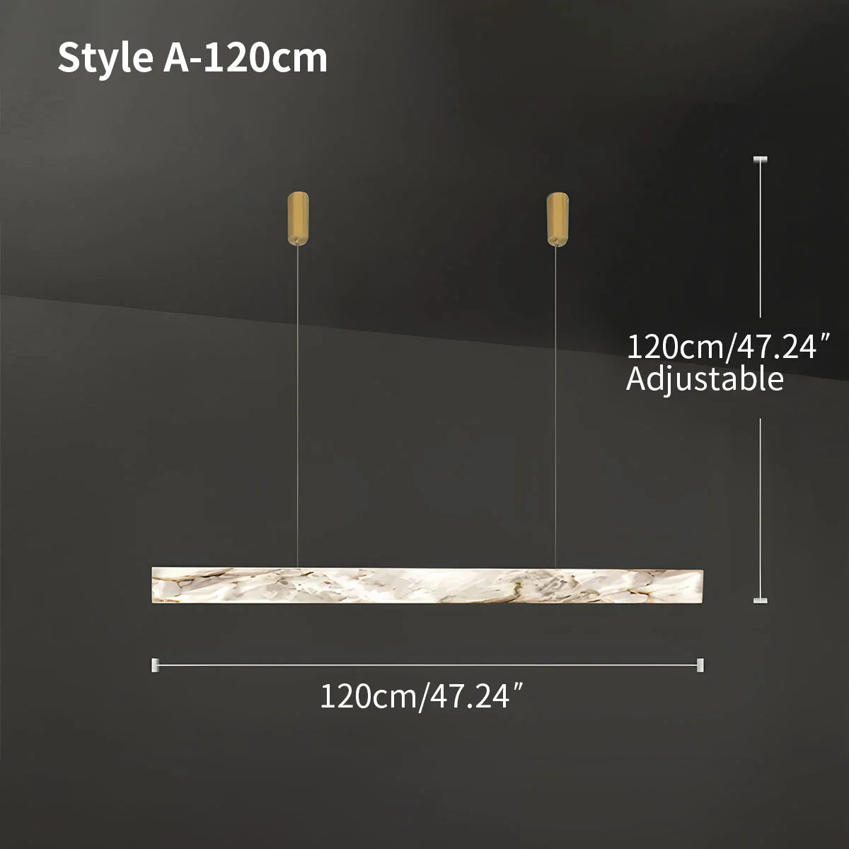 Haown Minimalist Linear Spanish Alabaster Pendant Light