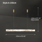 Haown Minimalist Linear Spanish Alabaster Pendant Light