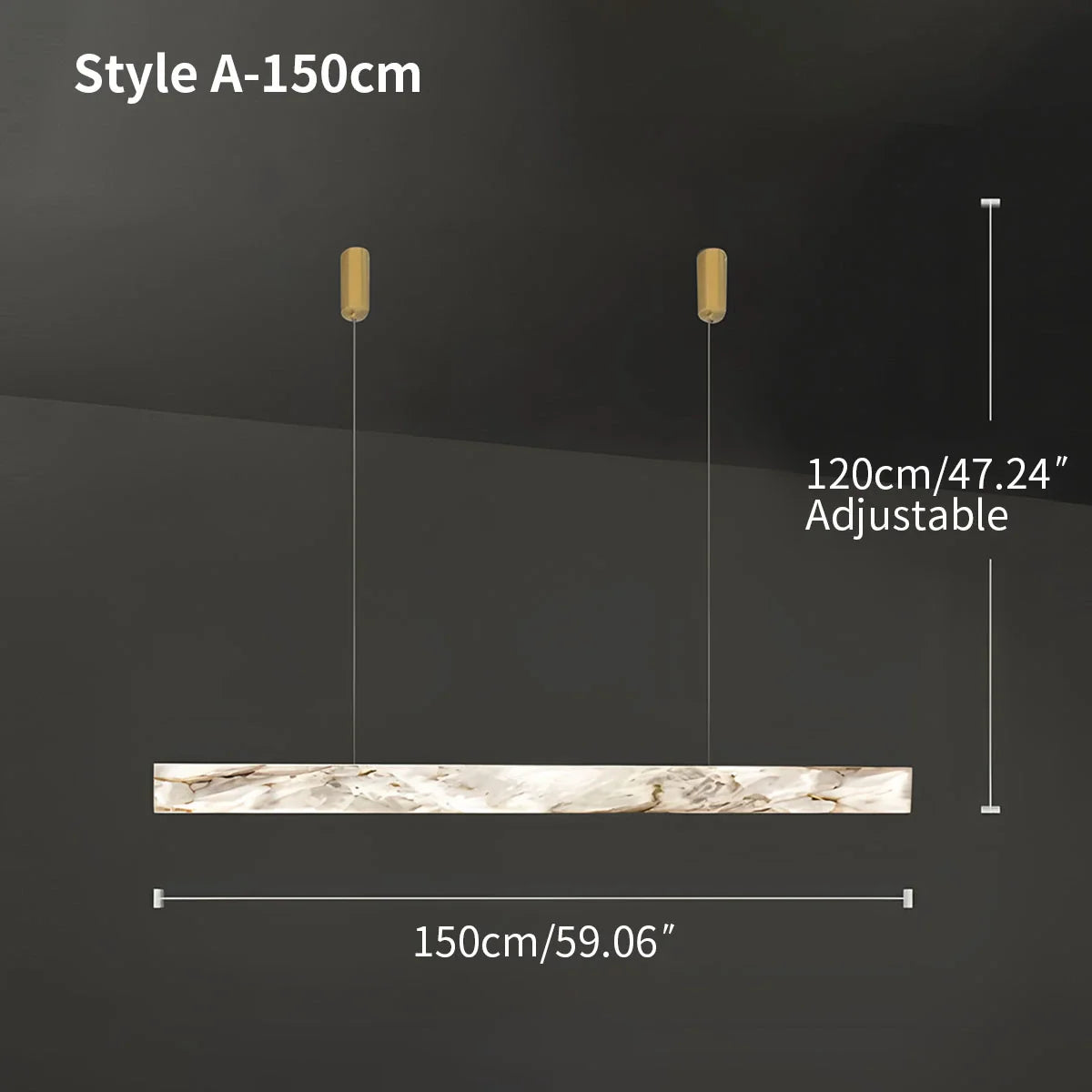 Haown Minimalist Linear Spanish Alabaster Pendant Light