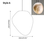 Haown Modern Pebble Shaped Spanish Alabaster Pendant Light