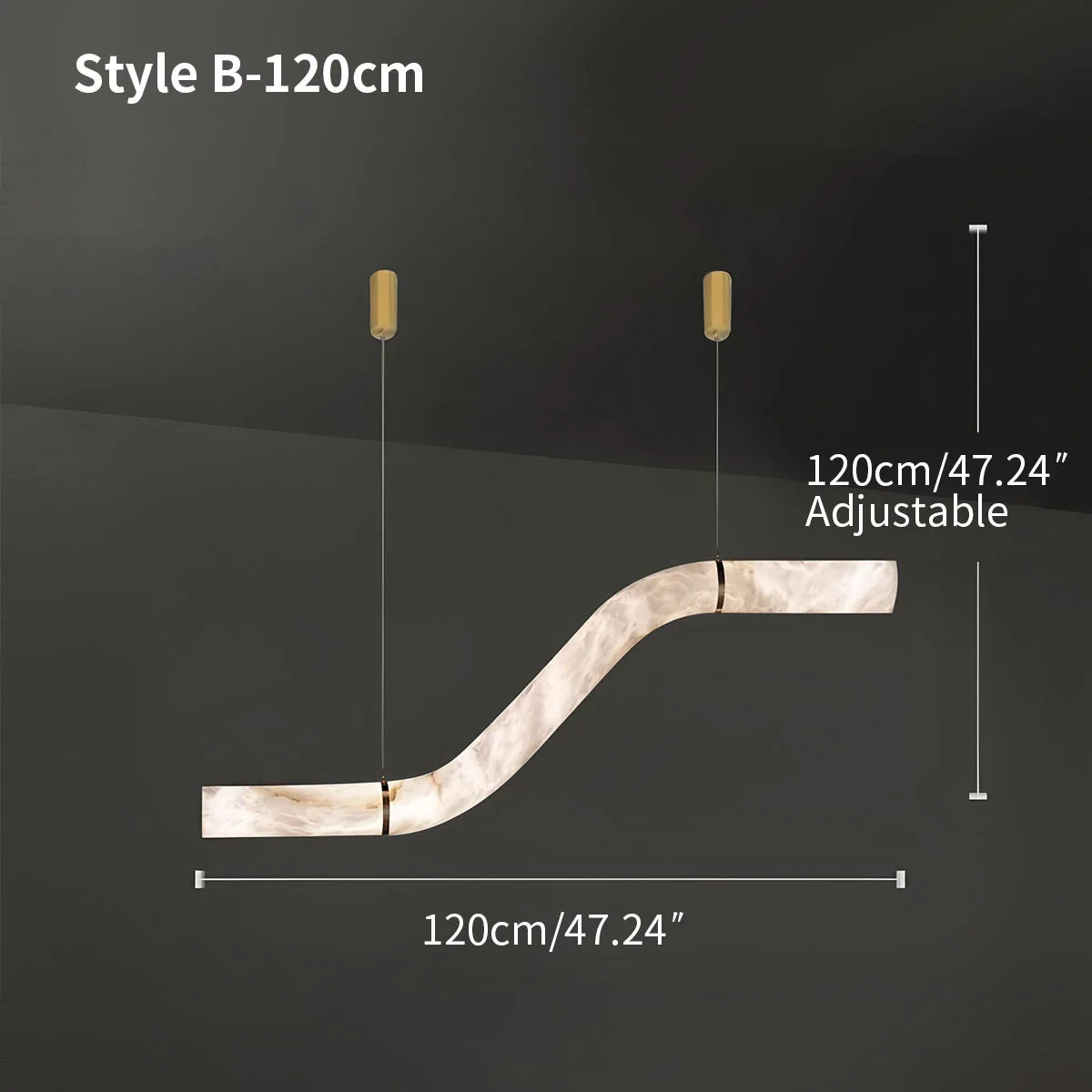 Haown Minimalist Linear Spanish Alabaster Pendant Light