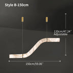 Haown Minimalist Linear Spanish Alabaster Pendant Light