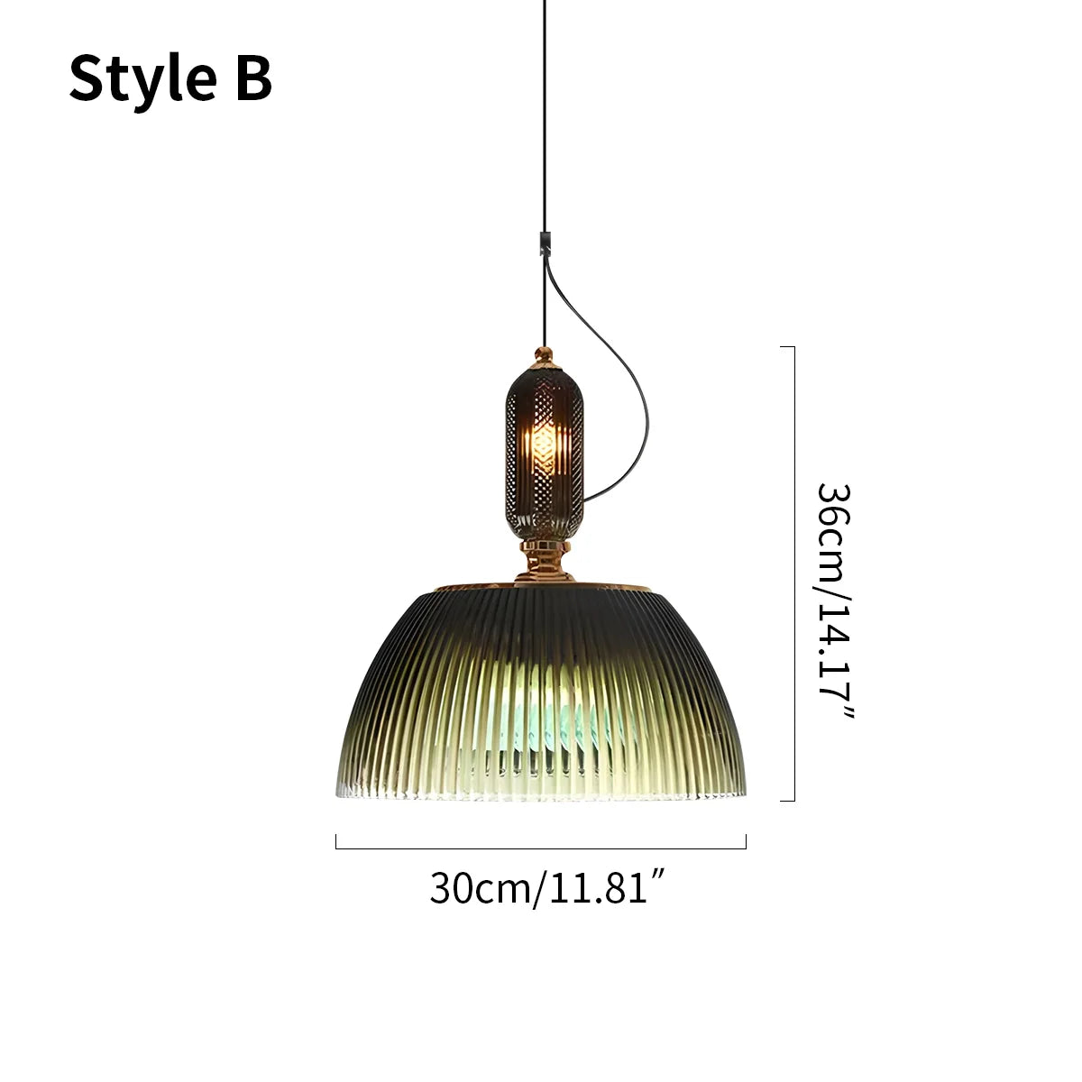 Haown Nordic Retro Glass Pendant Light for Dining Room