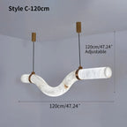 Haown Minimalist Linear Spanish Alabaster Pendant Light