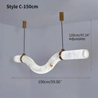 Haown Minimalist Linear Spanish Alabaster Pendant Light
