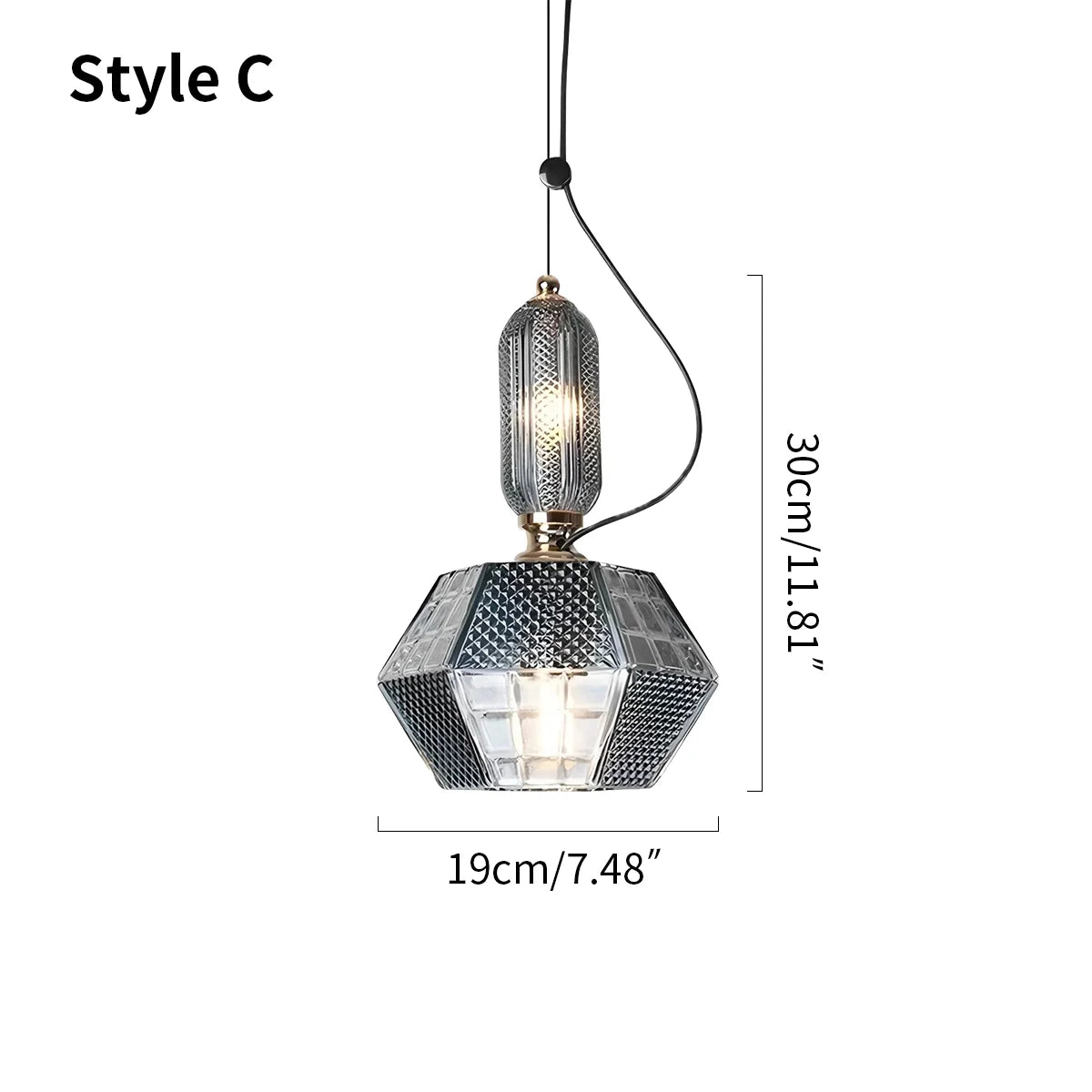 Haown Nordic Retro Glass Pendant Light for Dining Room