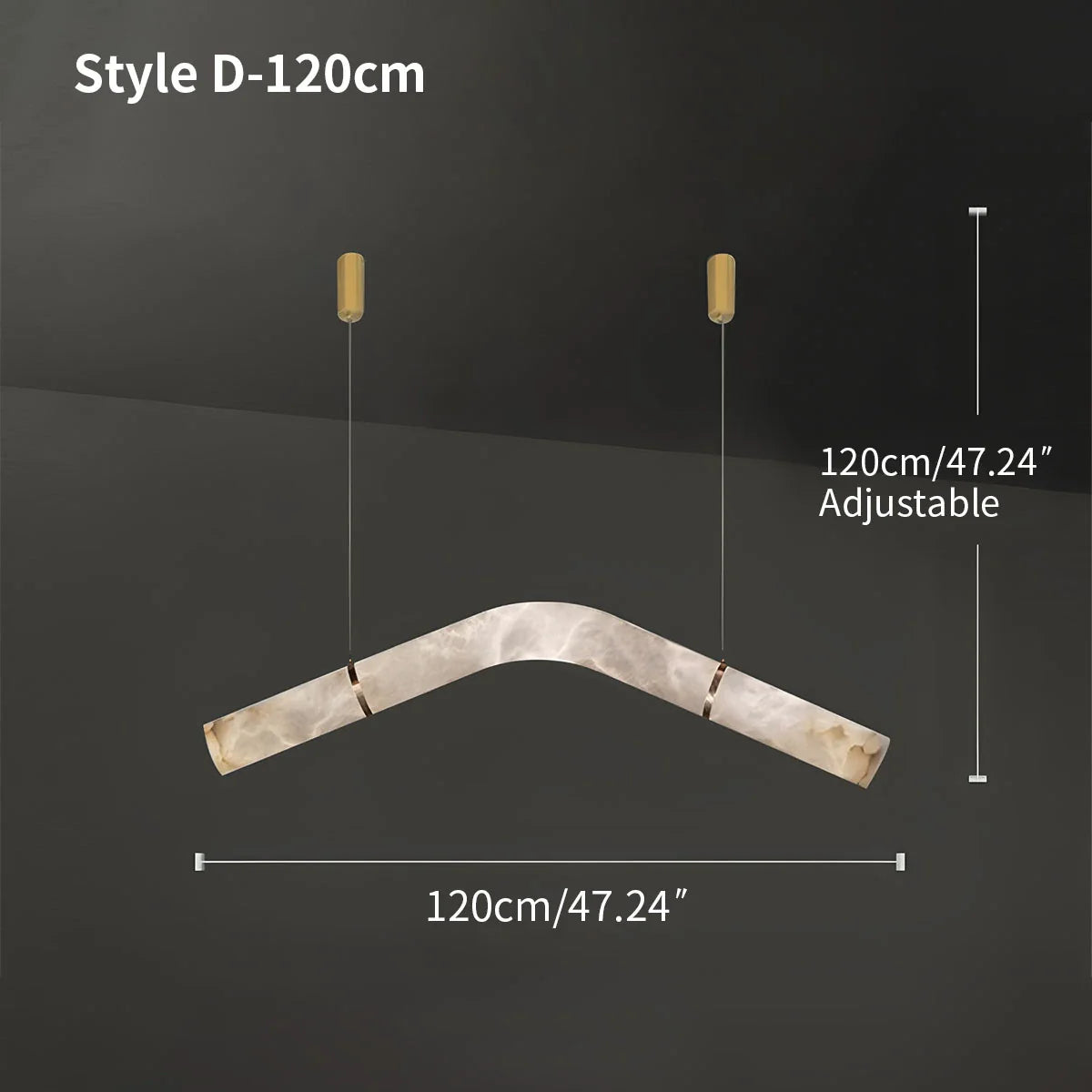 Haown Minimalist Linear Spanish Alabaster Pendant Light
