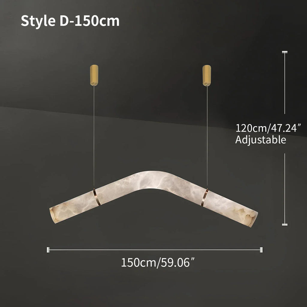 Haown Minimalist Linear Spanish Alabaster Pendant Light