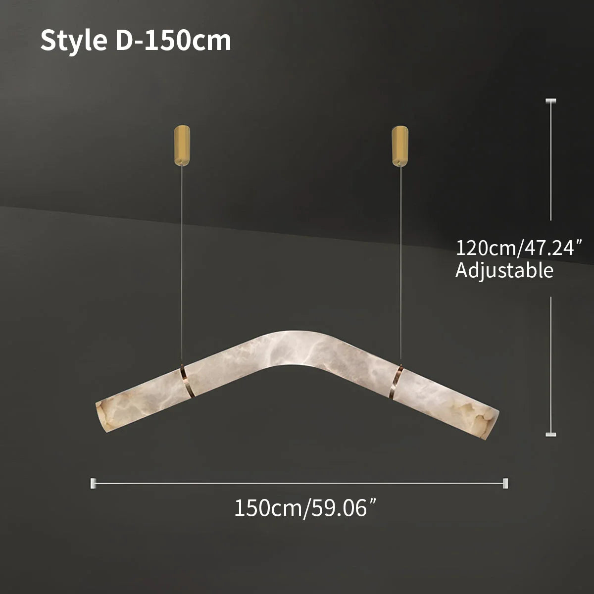 Haown Minimalist Linear Spanish Alabaster Pendant Light