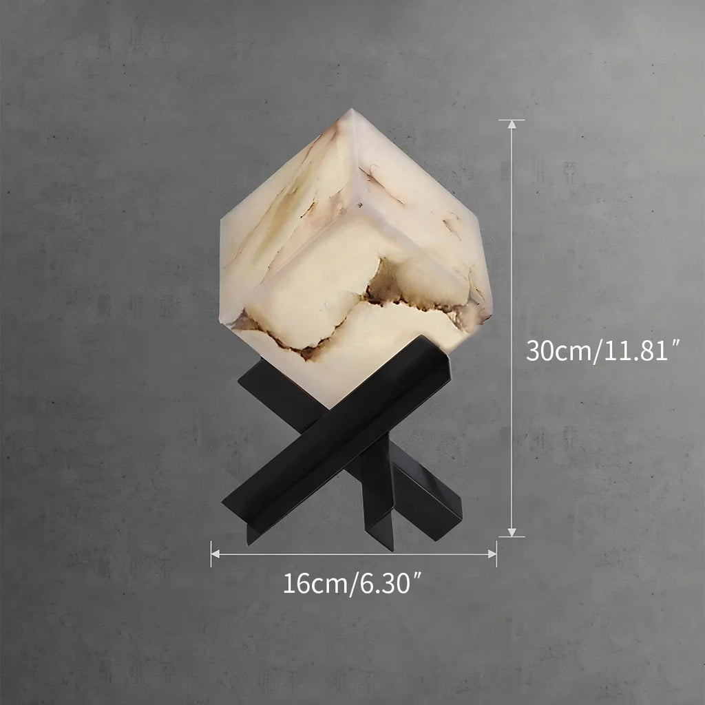 Haown Light Luxury Study Square Spanish Alabaster Table Lamp