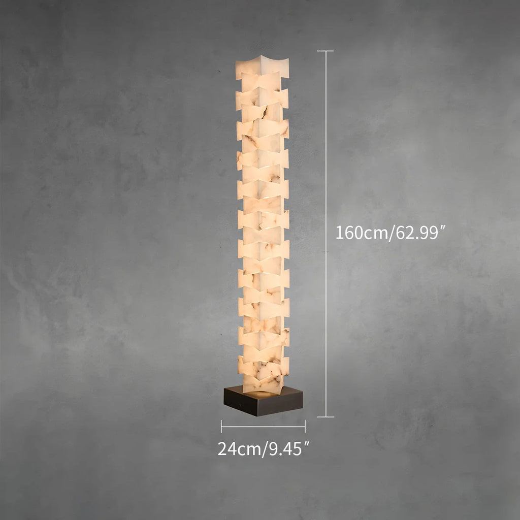 Creative Stacked Spanish Alabaster Squares Floor Lamp