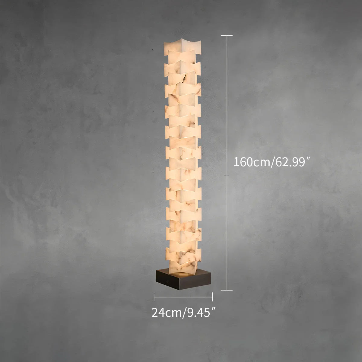 Creative Stacked Spanish Alabaster Squares Floor Lamp