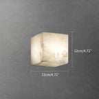Simple Square Spanish Alabaster Wall Lamp for Living Room