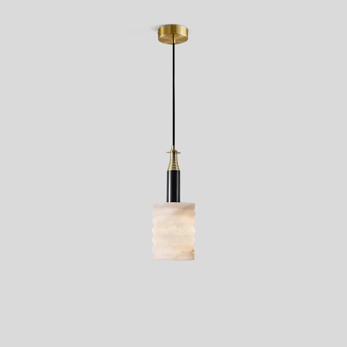 Cylindrical Spanish Alabaster Bedside Pendant Light