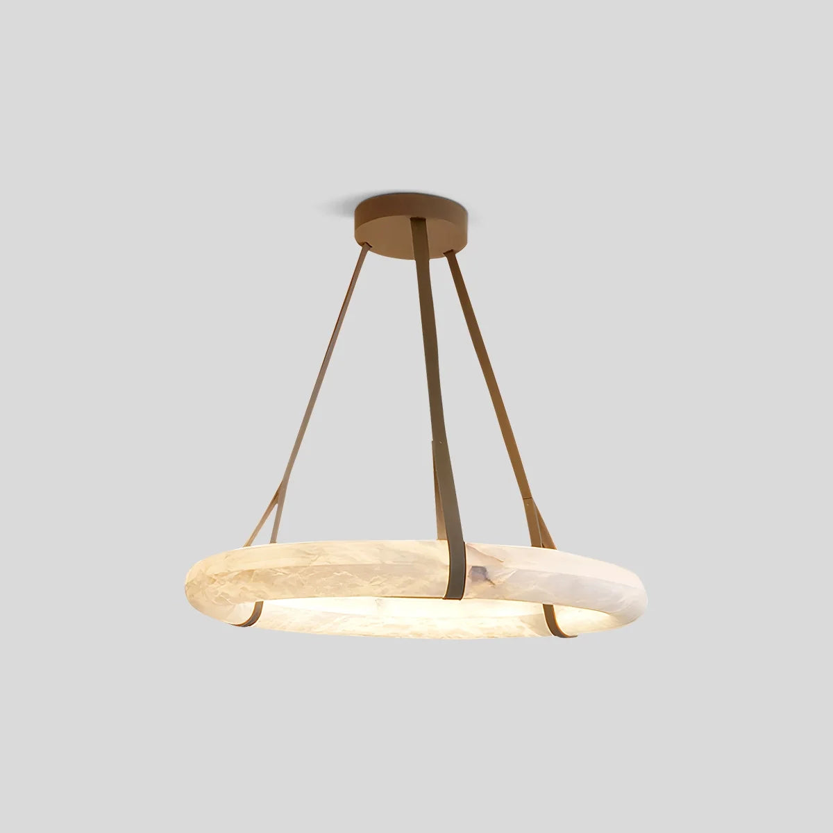 Simple Ring Spanish Alabaster Pendant Light for Living Room