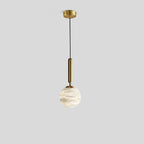 Modern Globe Spanish Alabaster Pendant Light
