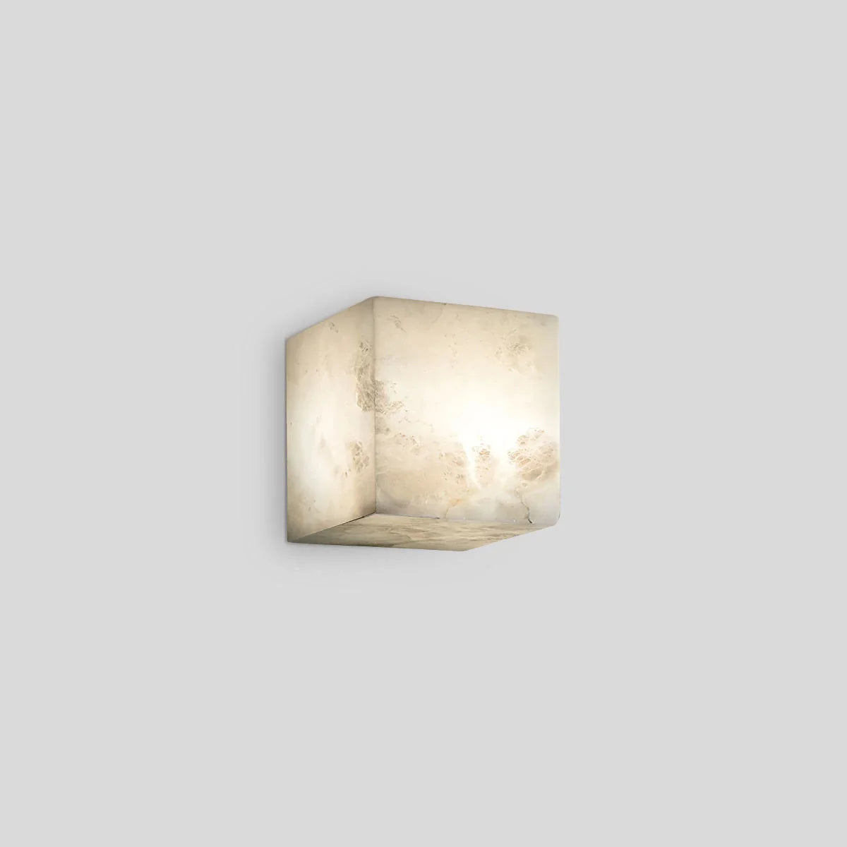 Simple Square Spanish Alabaster Wall Lamp for Living Room